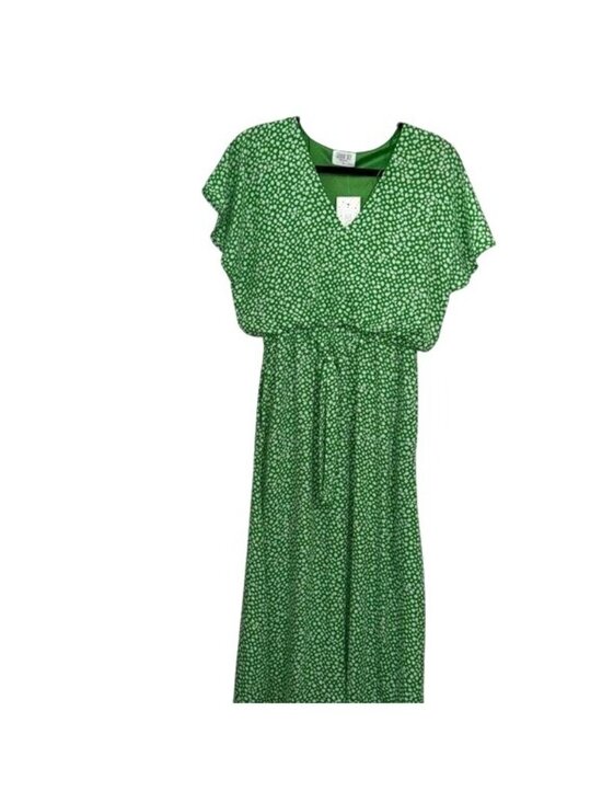 Sienna Sky Dresses & Skirts - Sienna Sky Green Floral V-Neck Maxi Dress S Polyester Spandex